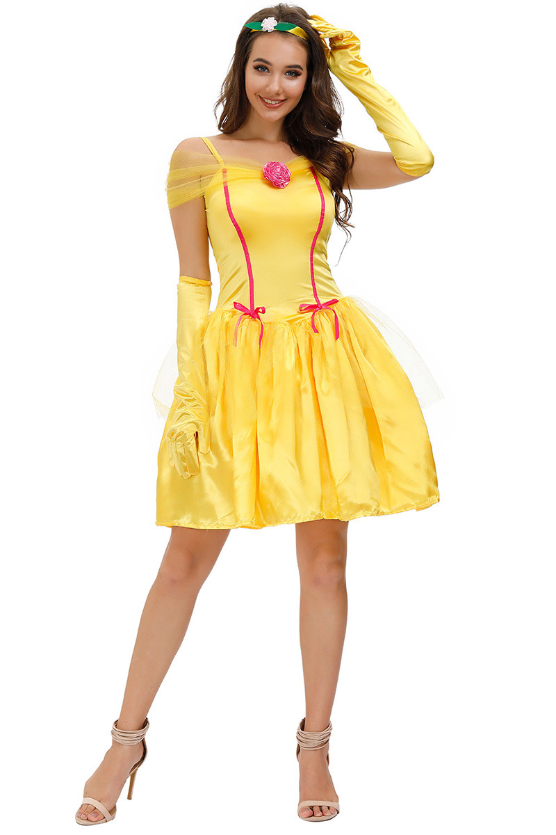 珠密恋 新款分码蓝色公主裙公主洋装角色扮演公主女王舞台演出服