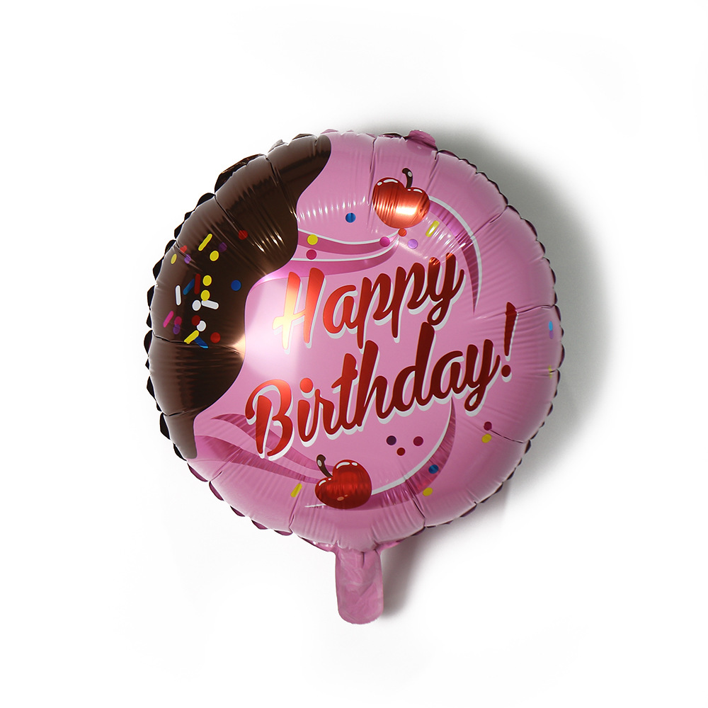 新款18寸圆形happy birthday铝膜气球 生日快乐场景布置气球批发