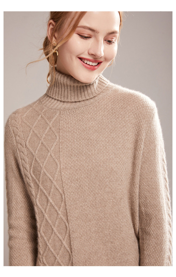 款式套头图案纯色风格甜美毛衫工艺针织毛种类纯毛类纱线种类羊绒毛线