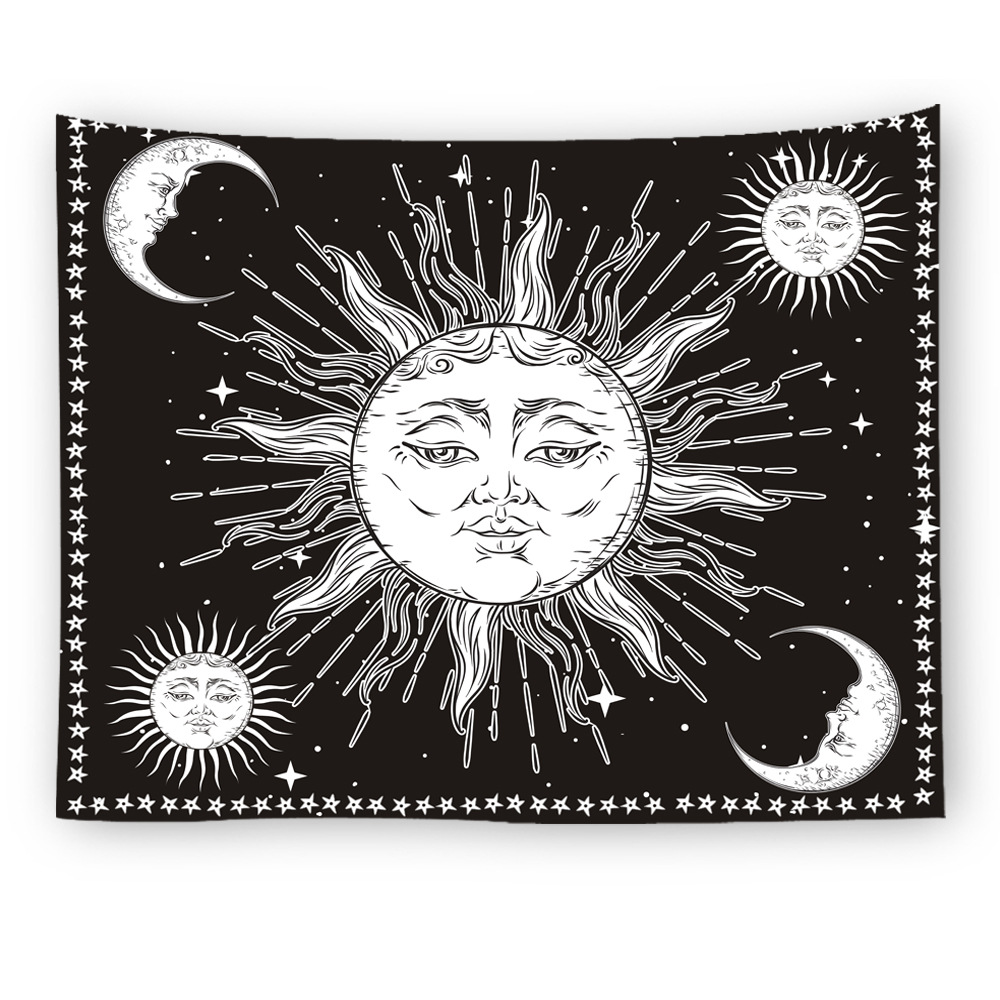 热销跨境挂布外贸ebay亚马逊热卖装饰布骷髅海洋星球印花挂毯