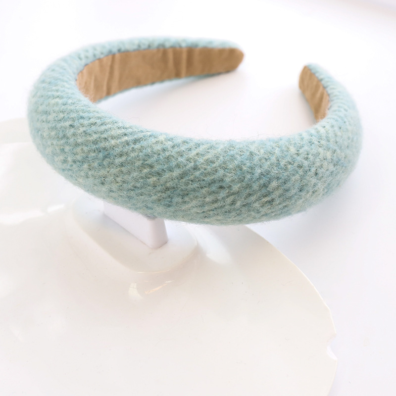 Factory Wholesale European and American Style Sponge Headband Solid Color Knitted Sponge Wide-Brim Hair Accessories Headband Thickened Female Hair Tie R44