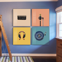 北欧现代彩色创意纯色艺术学校办公室儿童房卧室装饰画图片画芯