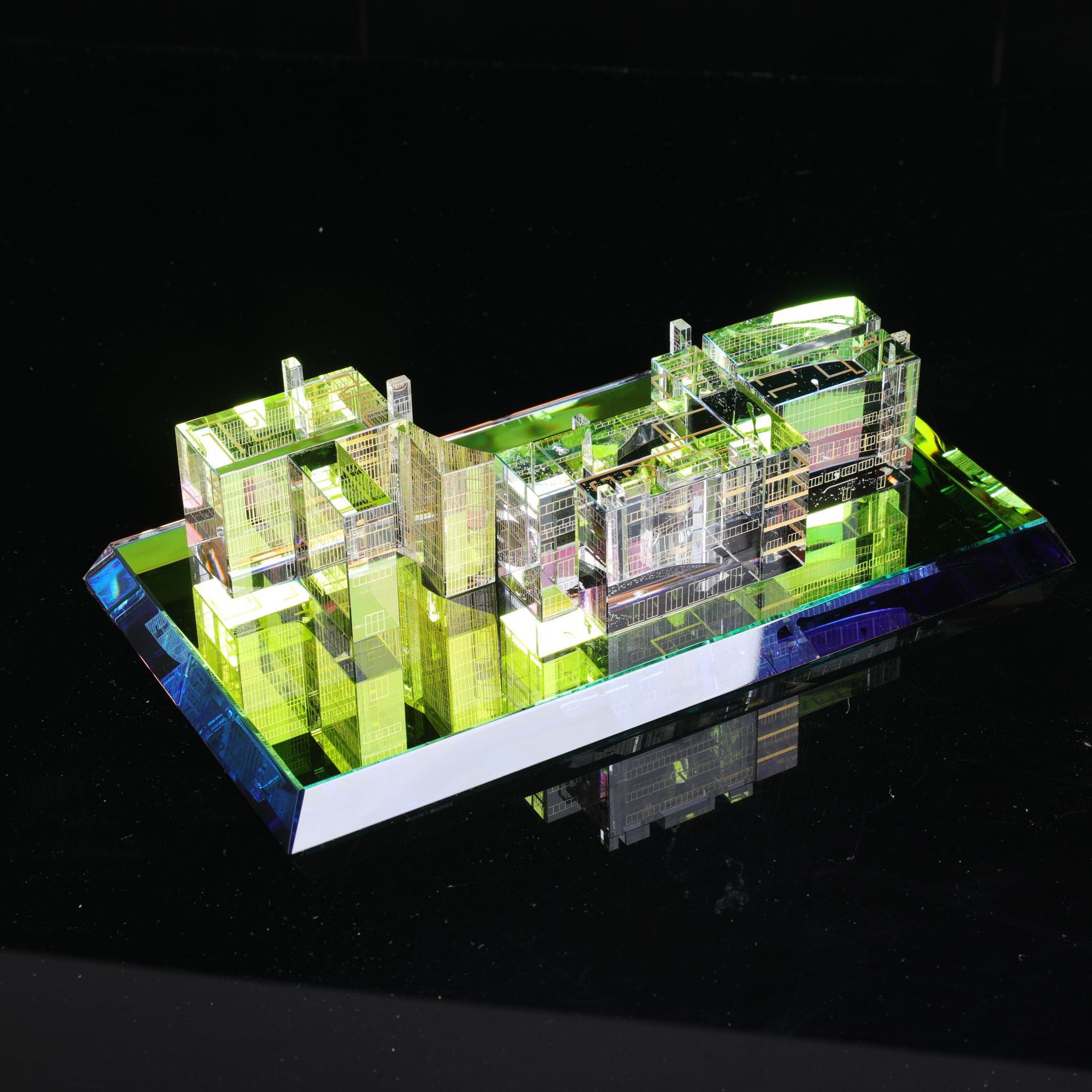 晶匠 INTER水晶建筑模型礼品3d纪念品创意水晶摆件工艺品刻字
