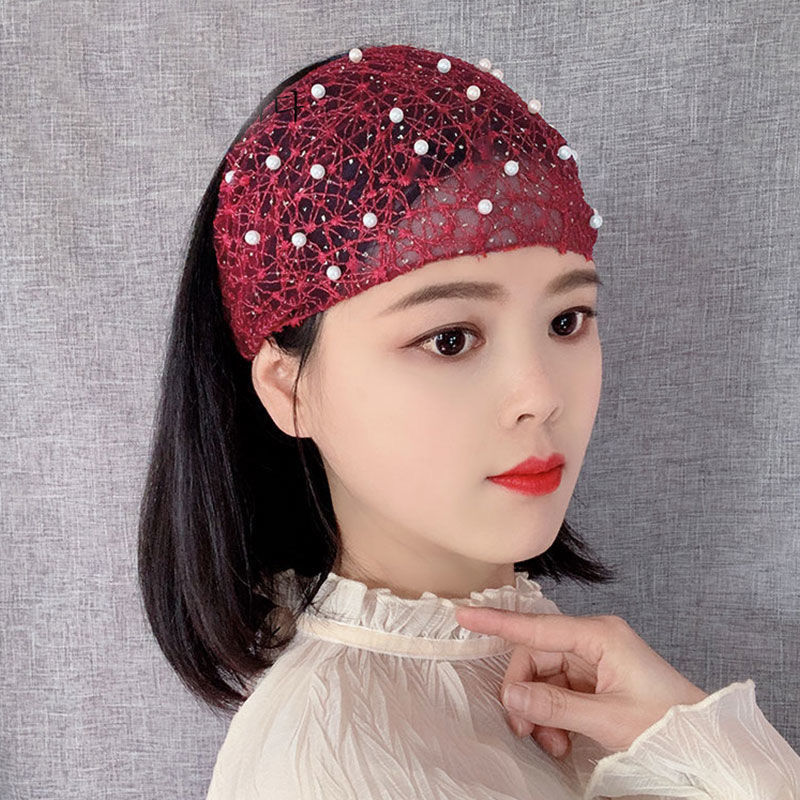 珍珠宽边遮白发头饰帽子碎发头套女神器发卡网红发饰发夹发带头巾