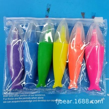 荧光笔 鱼形刀头荧光笔 袋装鱼型笔 厂家直销 迷你促销款广告荧光