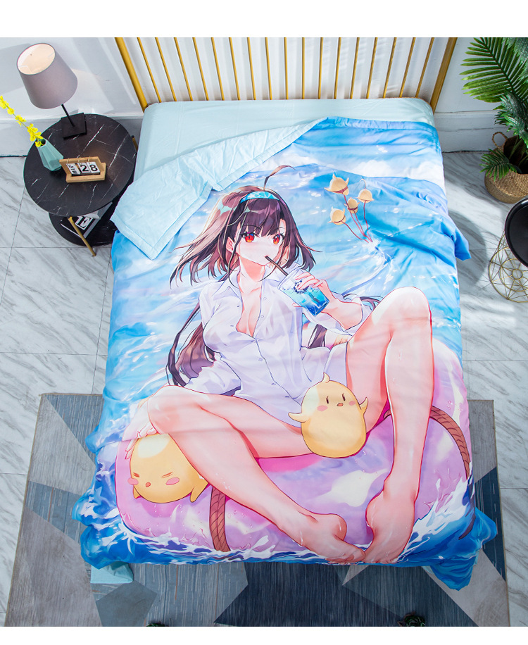 二次元少女空调被儿童学生宿舍夏季单双人夏被子夏日清凉