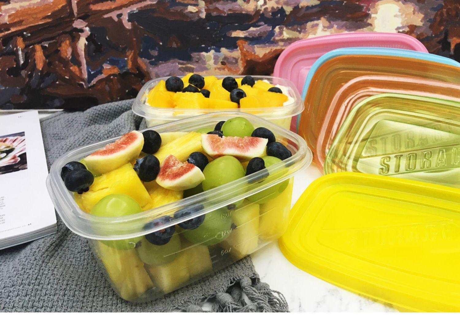 709ml网红酸奶水果捞盒子一次性高档奶枣包装打包保鲜盒千层蛋糕