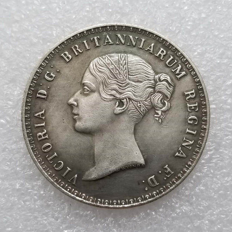 英国女王狮子银元硬币古玩收藏纪念币