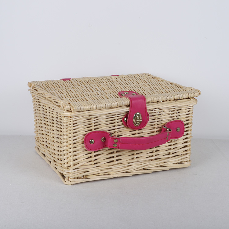 Wicker Packaging Basket Wine Box Shandong Wicker Factory Empty Picnic Basket Empty Storage Basket