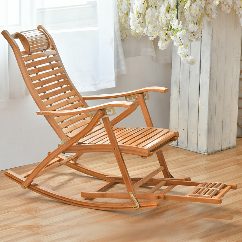一件代发阳台逍遥椅户外摇椅 成人躺椅家用精品楠竹休闲折叠摇椅