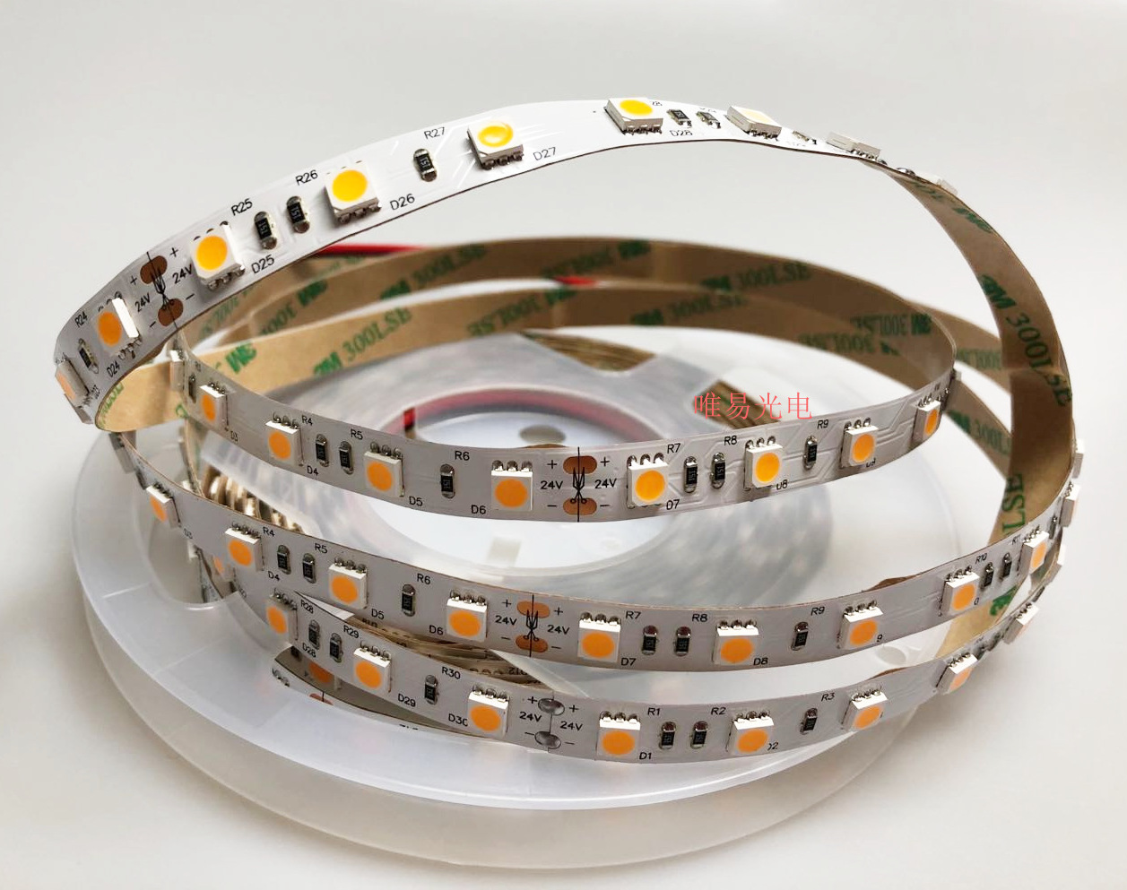纯金线 低光衰 5050灯带 24v 晶元 三安芯片 ra>95 质保5年灯条