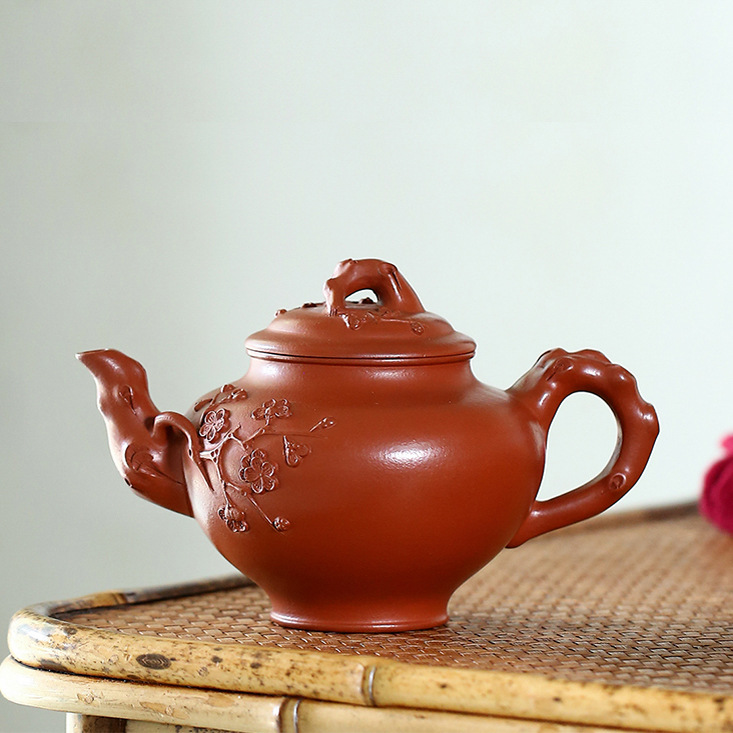 宜兴紫砂茶壶国工王红娟纯手工制报春壶原矿朱泥功夫茶具泡茶收藏