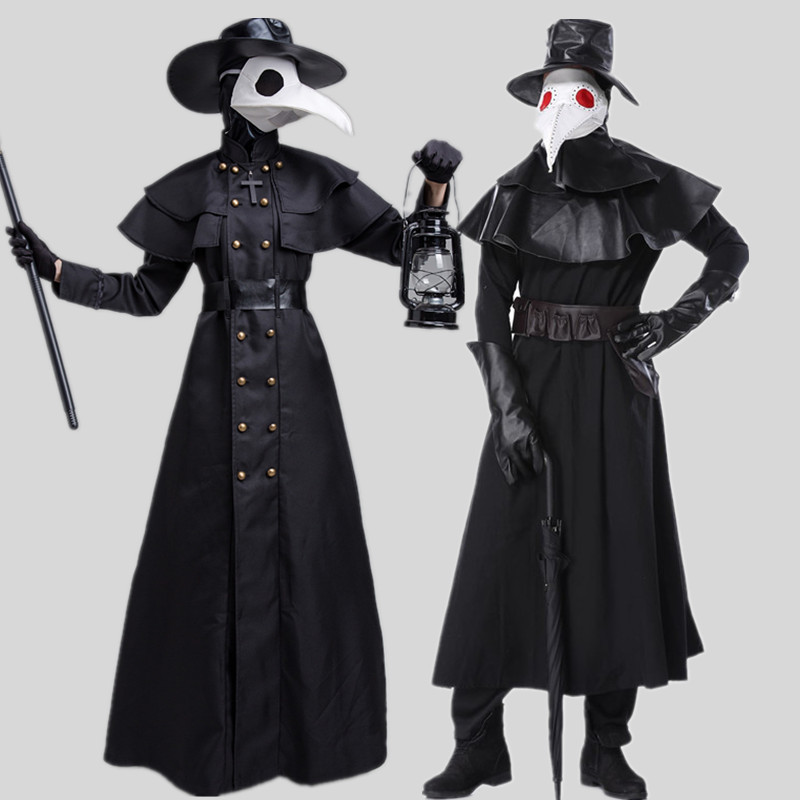 新款万圣节cosplay瘟疫医生鸟嘴乌鸦蒸汽朋克风刺客信条演出服装