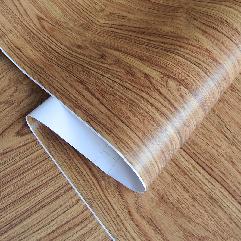 自粘pvc木纹纸家具翻新贴纸壁纸橱柜红胡桃木衣柜家具贴墙纸包邮