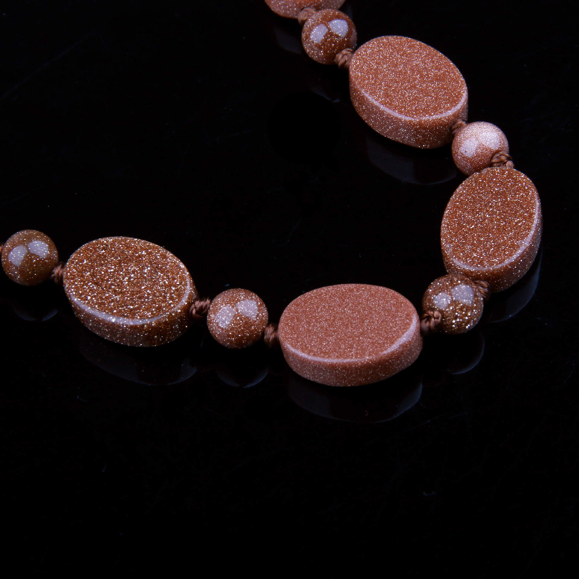 小额批发天然石半宝石半宝石项链蛋形10x14mm圆珠6mm