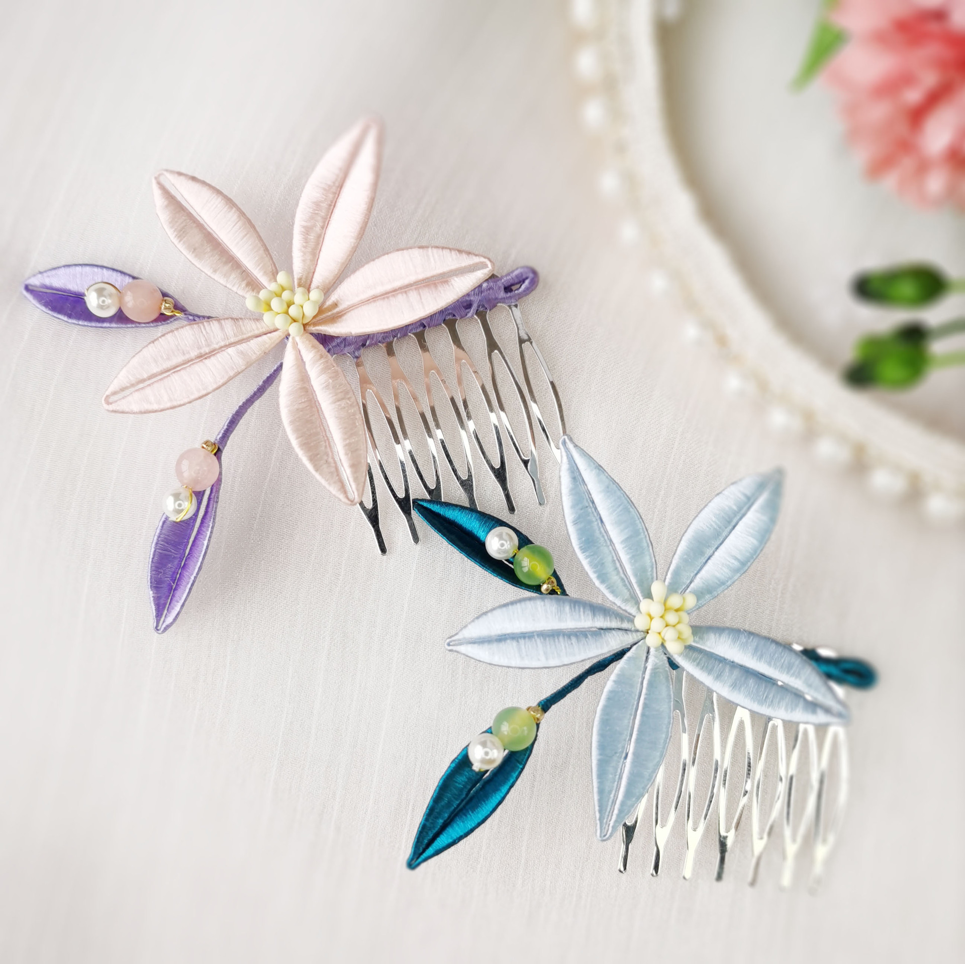 【灵均】缠花古风发簪复古国风清新日常小花钗春仔花珍珠汉服头饰