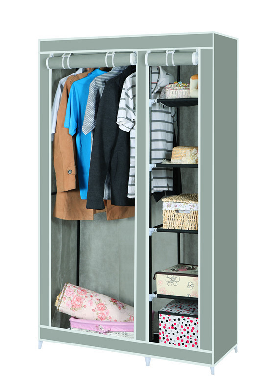 Folding Korean-Style Thickened 16mm Steel Tube Storage Cabinet Portable Steel Frame Cloth Wardrobe Simple Magic Double Wardrobe