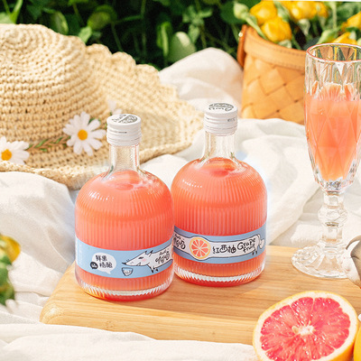 新款鲜酿果酒瓶 果醋玻璃瓶 375ml玫瑰酒瓶 晶白料玻璃果酒瓶-阿里巴