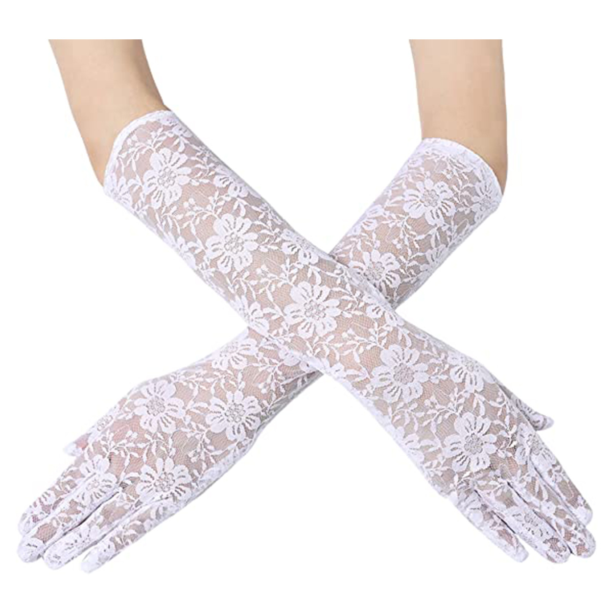 花卉蕾丝手套婚礼歌剧派对1920s flapper 蕾丝长款手套弹性