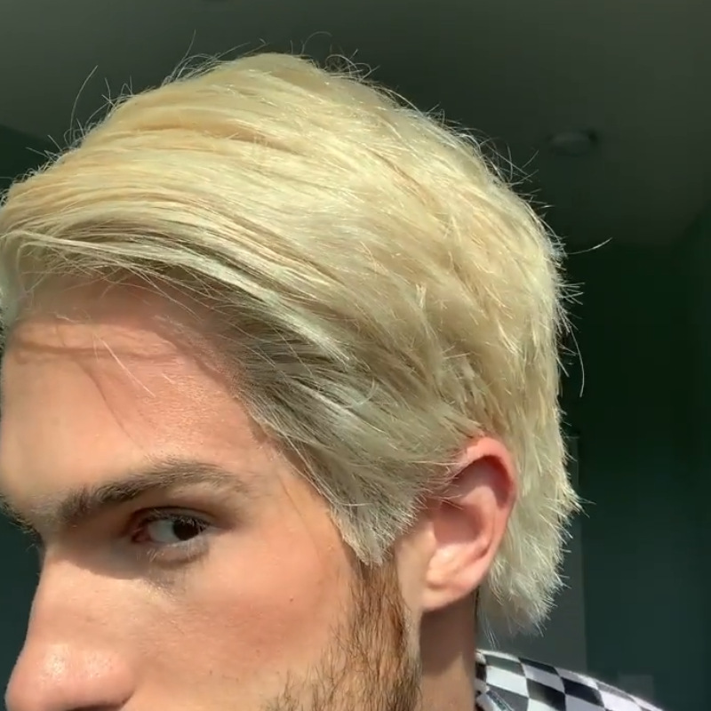 现货假发欧美男士短发跨境独立站金色机制高温丝个性假发一件代发