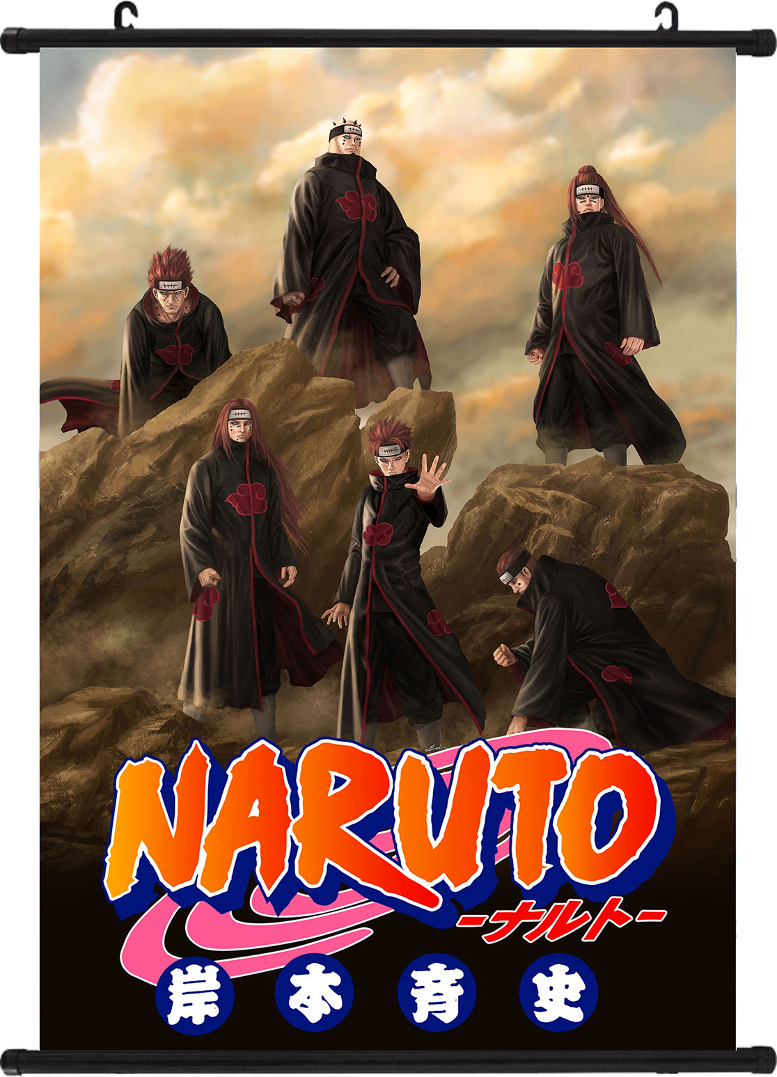 动漫漫展火影晓组织宇智波鼬乌鸦疾风多人物宿舍贴纸挂画海报制做