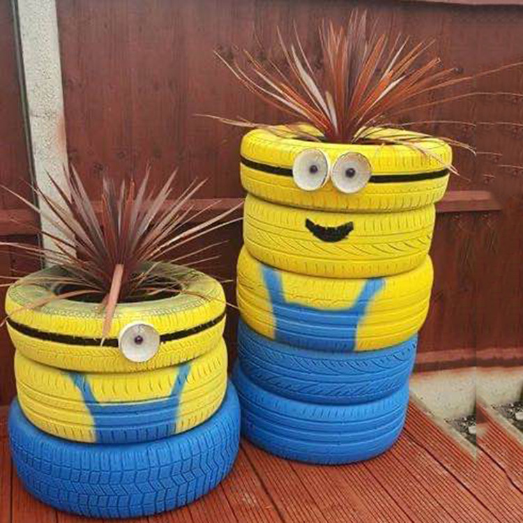 轮胎工艺品纯色轮胎彩绘装饰轮胎景观艺术装饰造型卡通动物轮胎