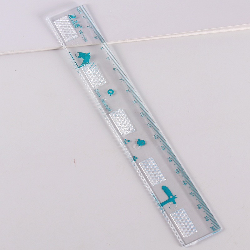 东超20厘米透明直 20cm塑料直尺绘图制图工具学生尺子学生文具