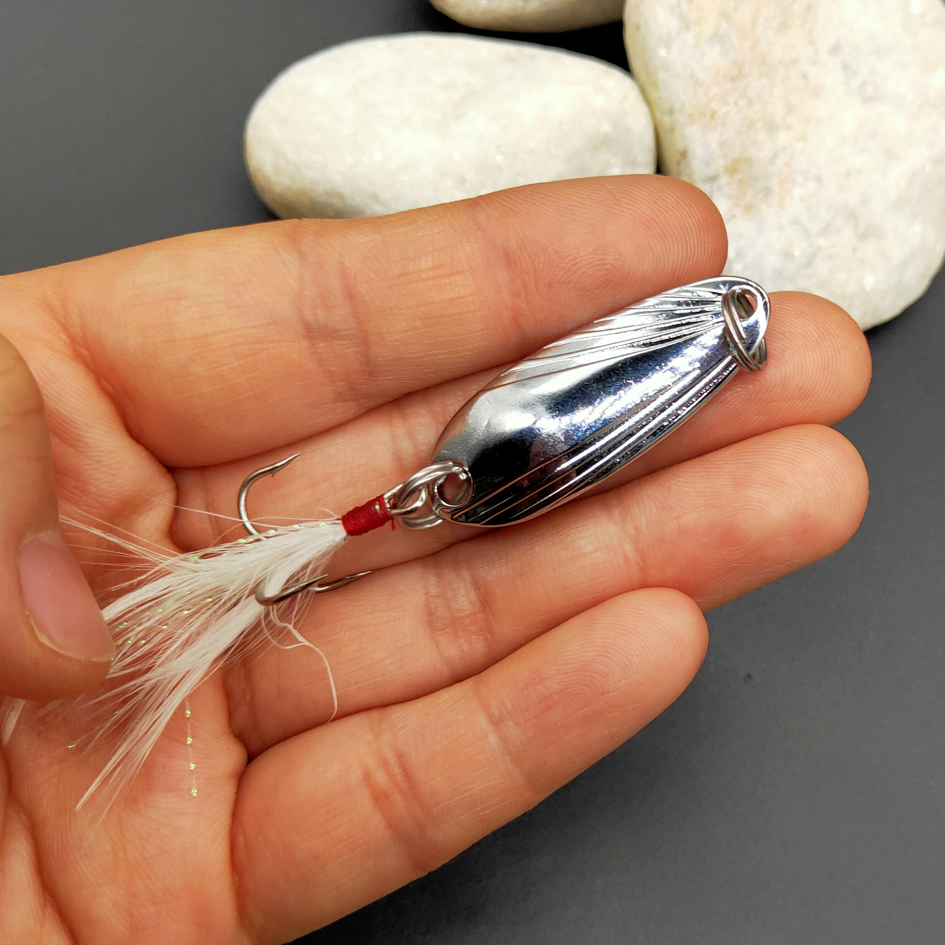 路亚亮片贝纹亮片马口勺型亮片金属铁板路亚假饵远投翘嘴鲈鱼渔具