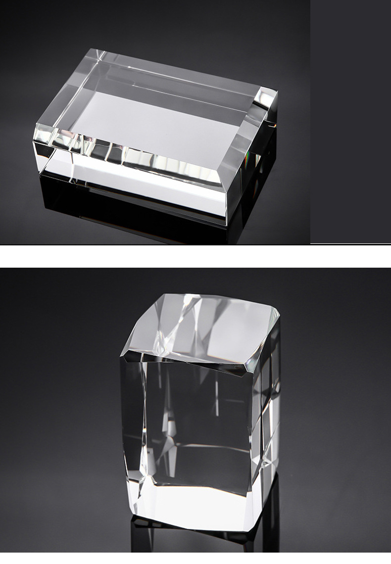 k9水晶方体底座定做 教学摆件 光学玻璃定制水晶内雕刻字白胚批发