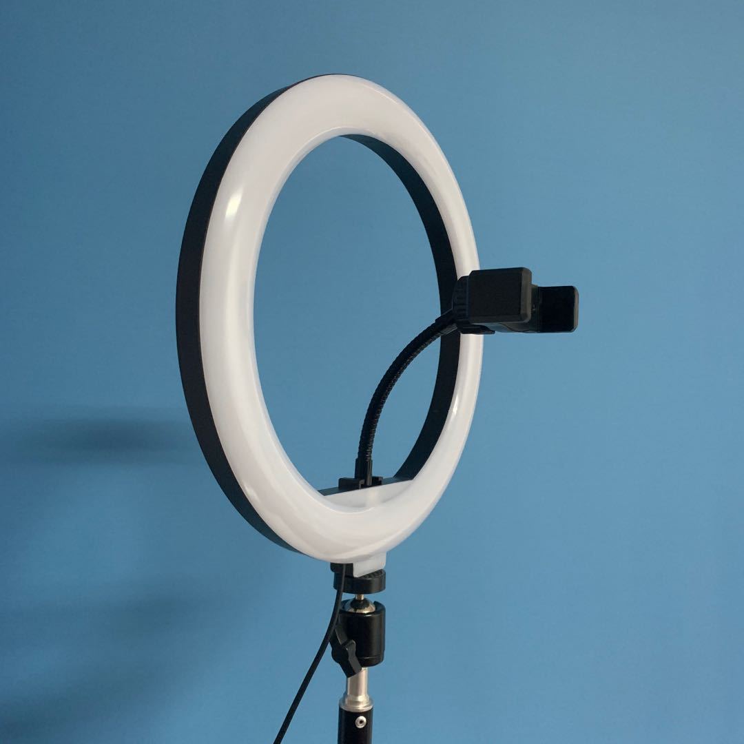 厂家10寸环形补光灯浙江led圆形摄影支架 主播美颜打光灯
