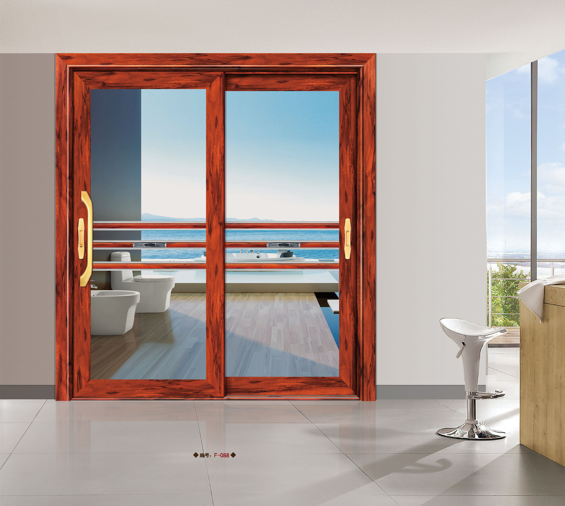 厂家直供铝合金重型推拉门阳台门厨房断桥隔热隔音三轨推拉门纱网