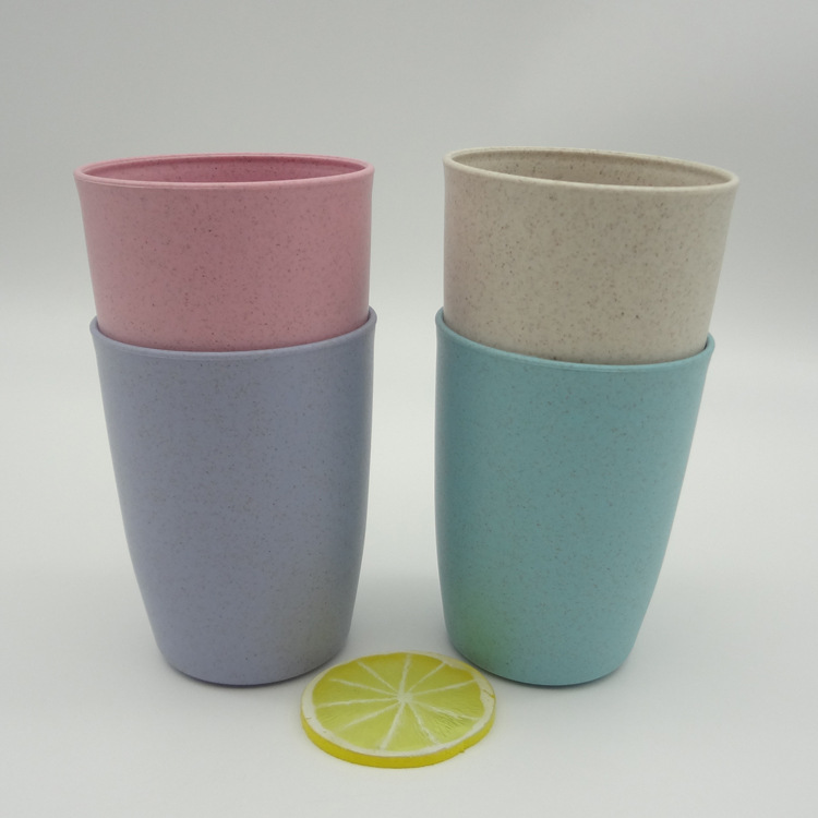 精美创意小麦秸秆水杯家用小麦秸杆创意漱口杯赠品便携大杯装