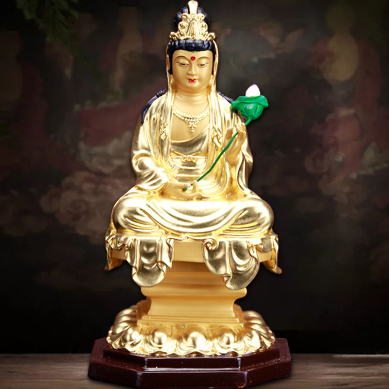 西方三圣观音菩萨大势至阿弥陀佛像摆健保平安招财家居送子观世音