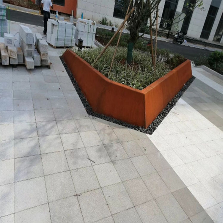 厂家制作耐候钢板树池耐候钢板灯箱耐候钢板景墙来图定制