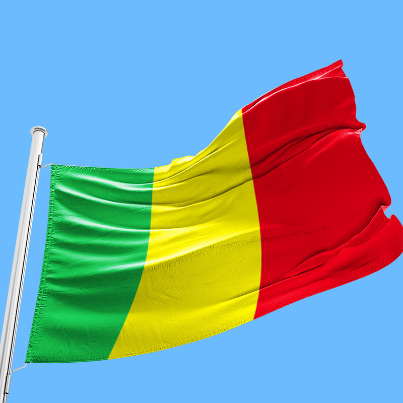 【跨境供应】马里国旗定制球迷节日旗90*150涤纶布旗帜定做