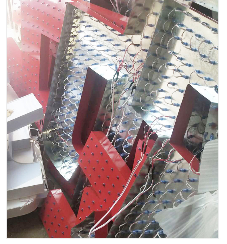 厂家定制侧穿孔字不锈钢 迷你树脂点阵发光字led冲孔亚克力发光字