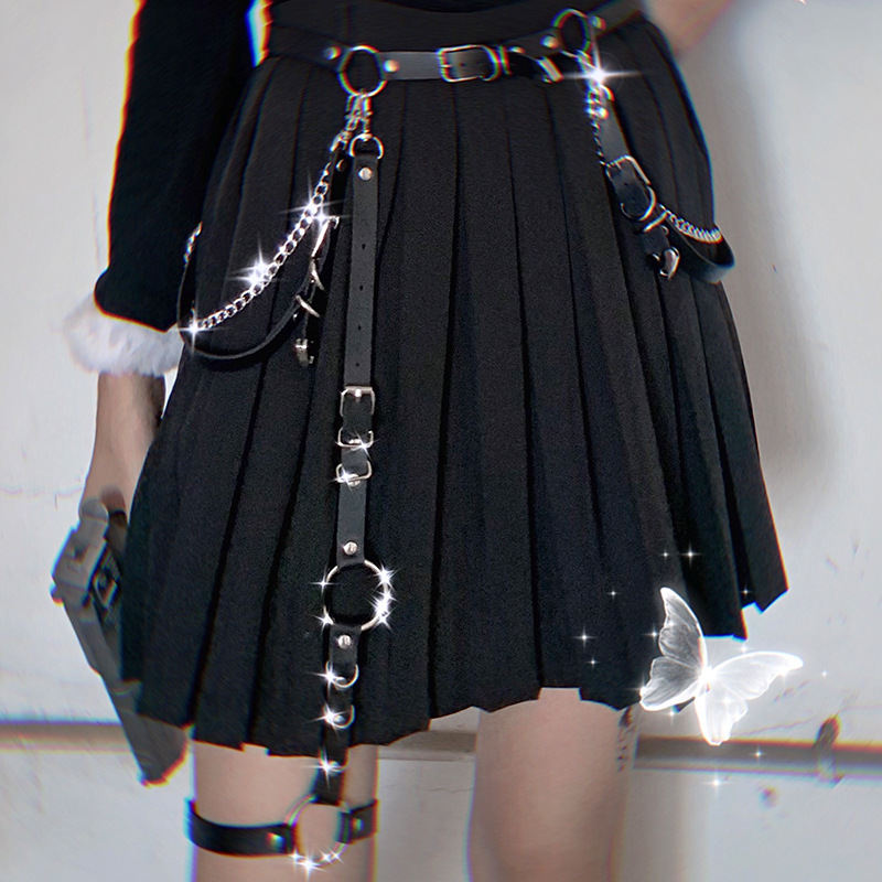腰带女爱心腰链金属jk制服装饰时尚朋克皮带酷ins链条嘻哈裙饰品