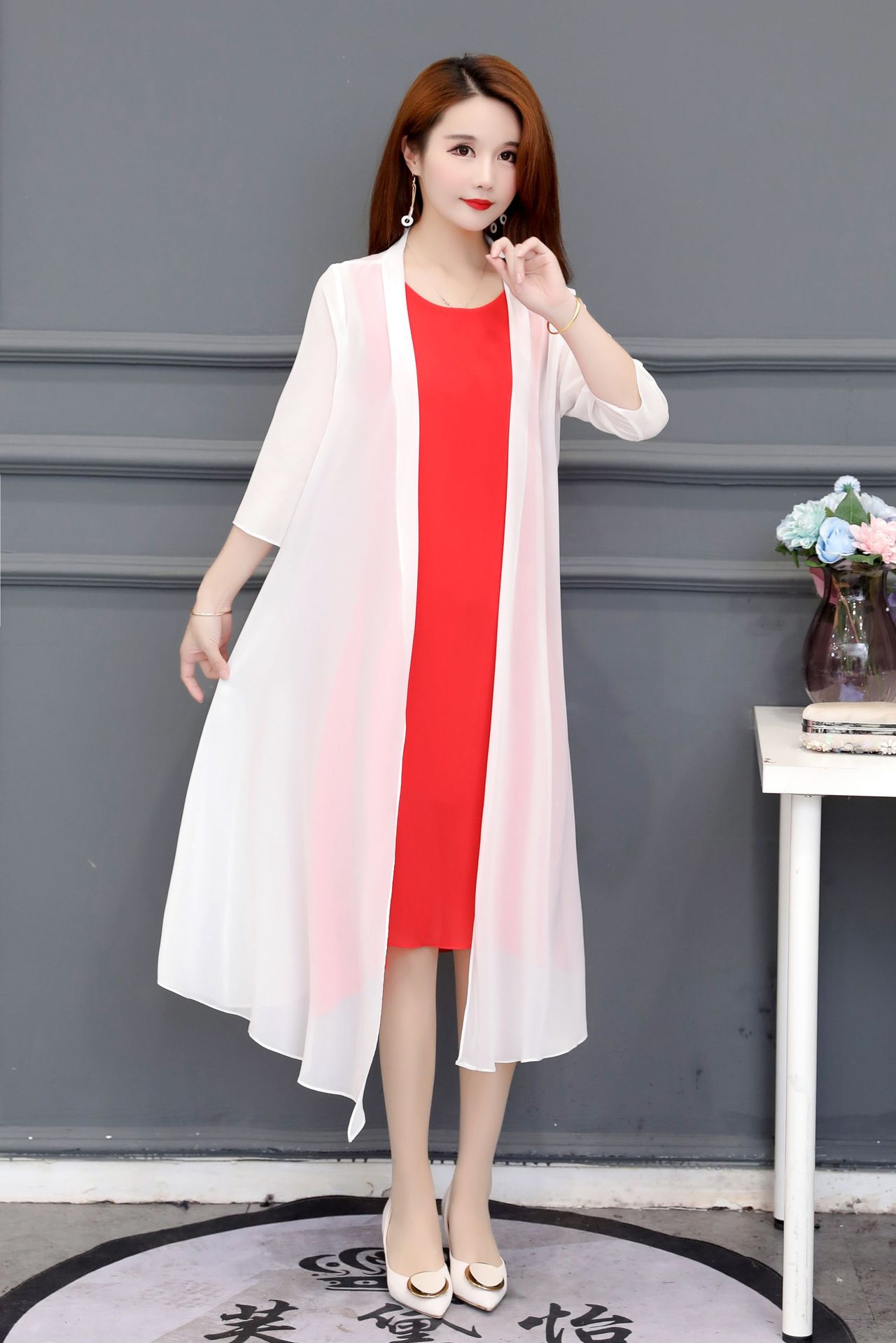 中长款夏季雪纺防晒衣i女