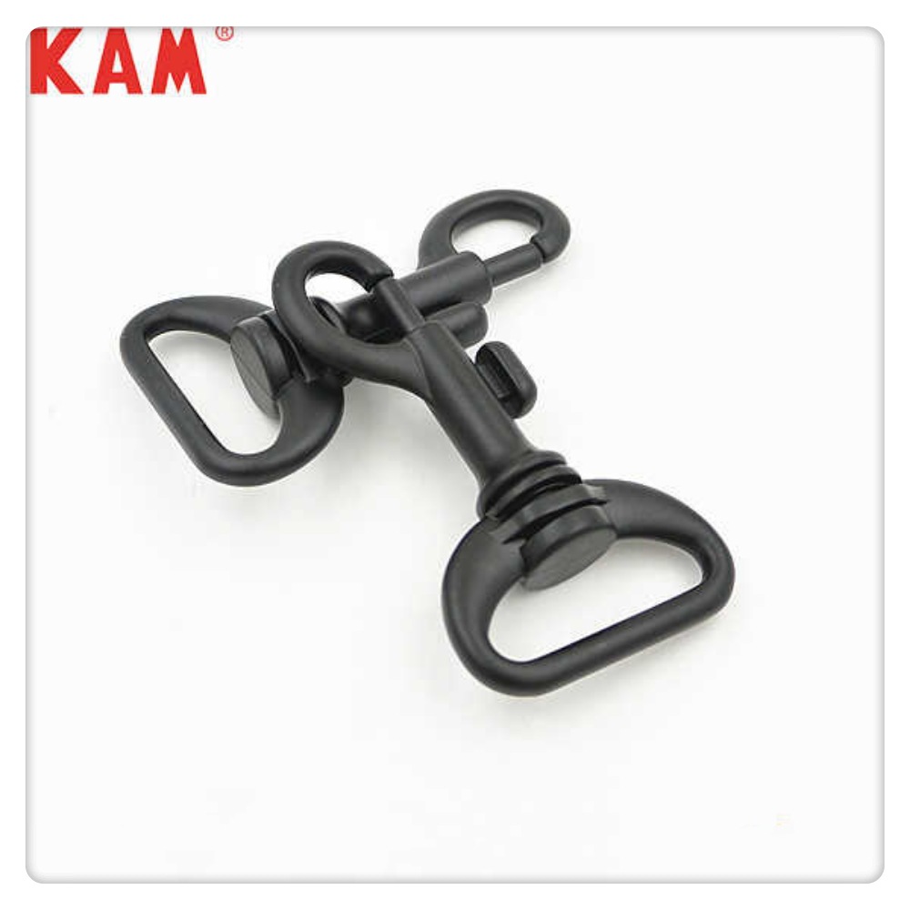 华联KAM锌合金宠物钩扣牵引钩龙虾扣弹簧狗扣箱包五金配件黑电泳