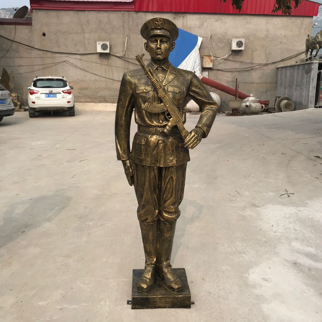 玻璃钢特种兵雕塑军人武警仿铜摆件模型广场公园军区装饰品定制
