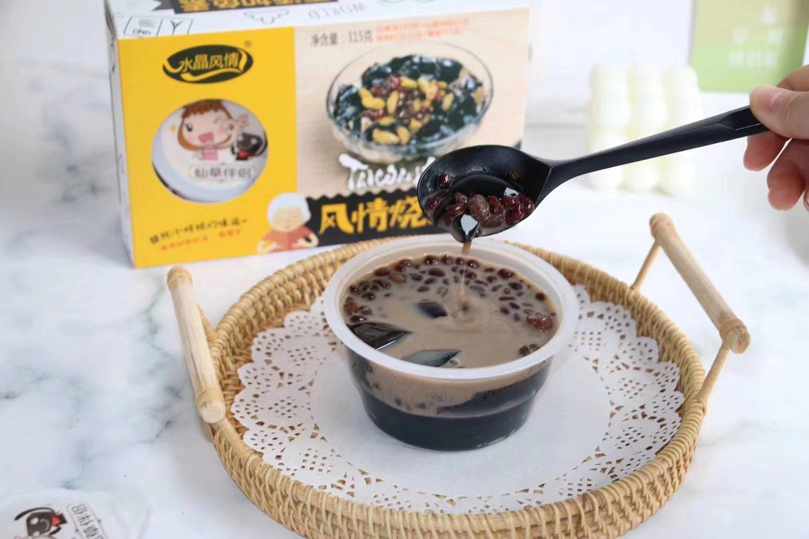 水晶风情烧仙草315gx6台湾风味果冻红豆布丁夏日饮品奶茶即食