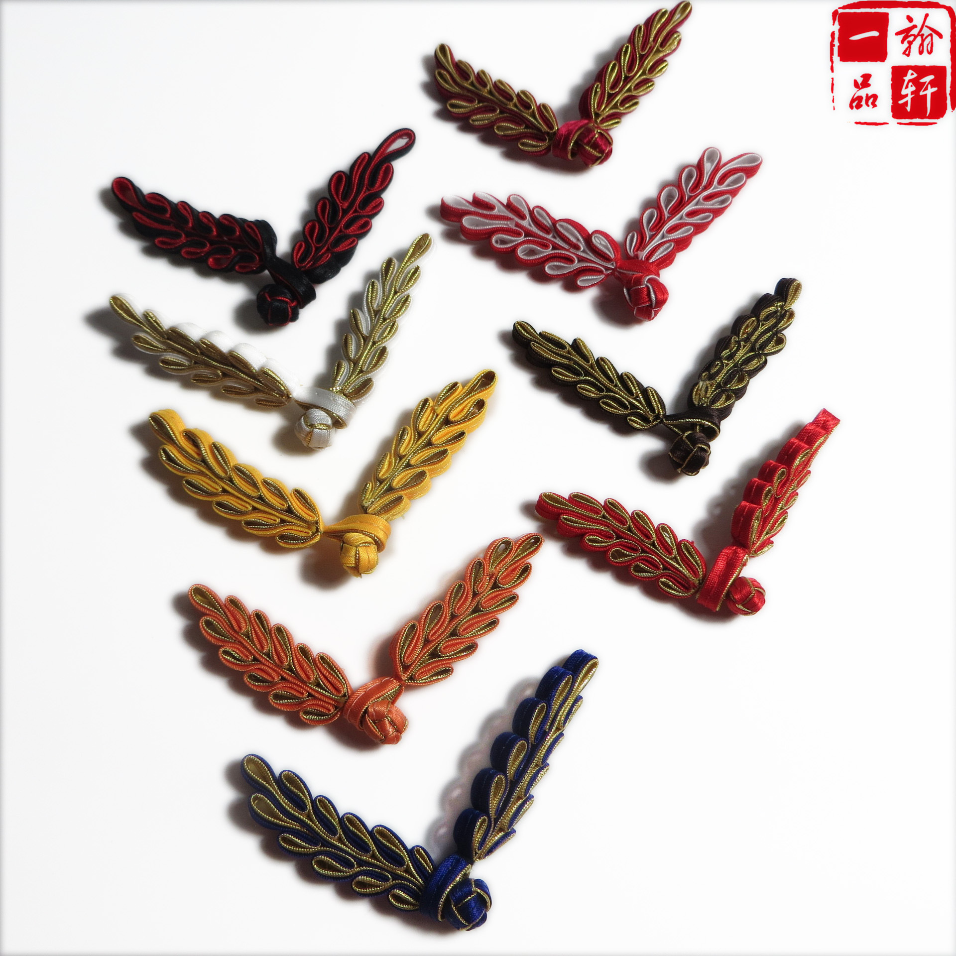 麦穗盘扣 手工旗袍布扣 双边树叶中式唐装扣 旗袍纽扣服装手盘扣