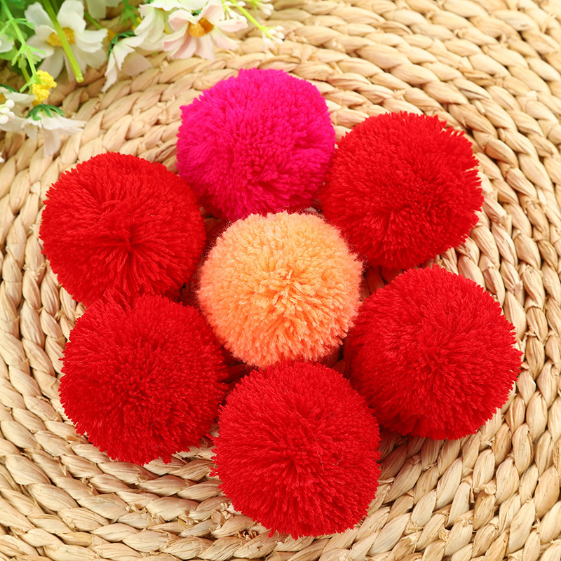 5/4/5/6/7cm开司米腈纶毛球涤纶毛线球手工粗毛球鞋花毛球