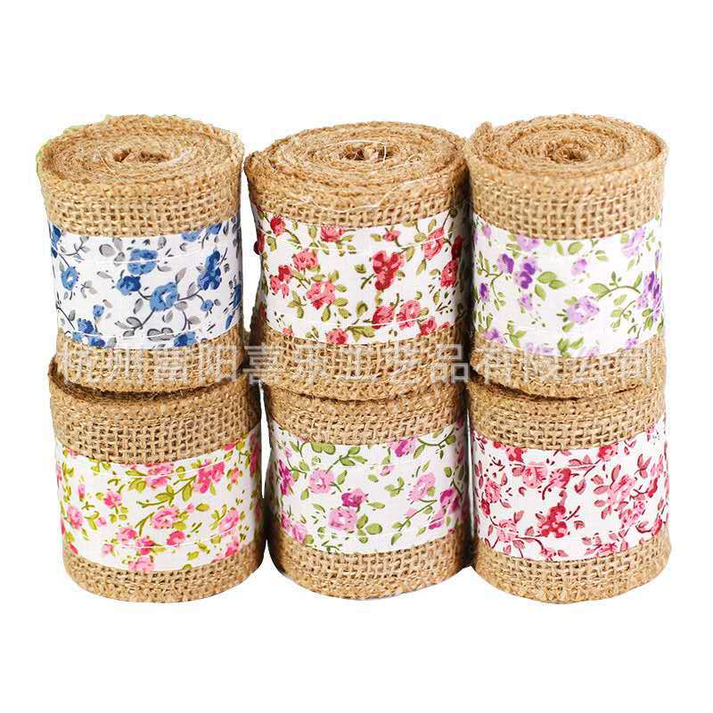 Blue and White Cloth Small Floral Linen Roll Size 2 Manufacturers Supply European and American Wedding Christmas Decorations