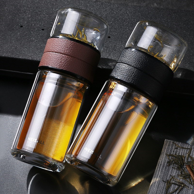 一件代发滤茶泡茶上下分层水杯分格水瓶隔离去渣过滤茶叶分离分开