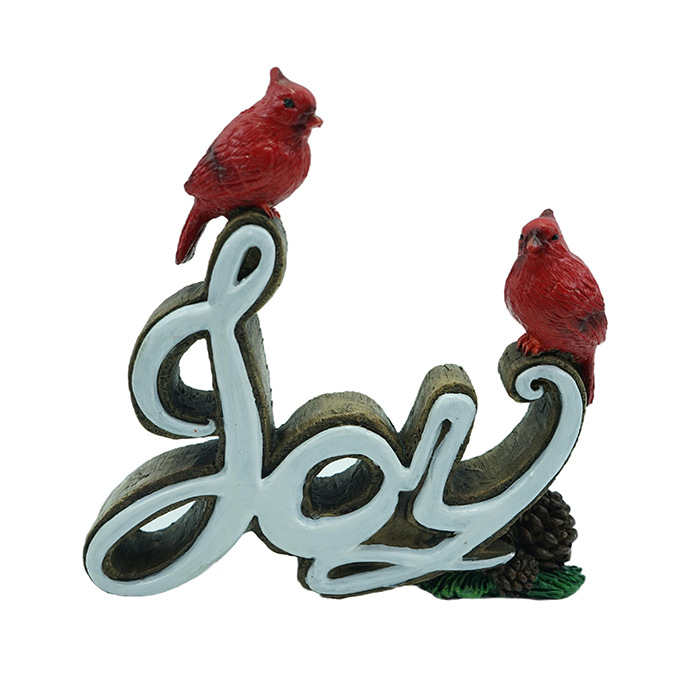 销量过百 2020年新款 圣诞字牌红鸟摆饰 joy peace