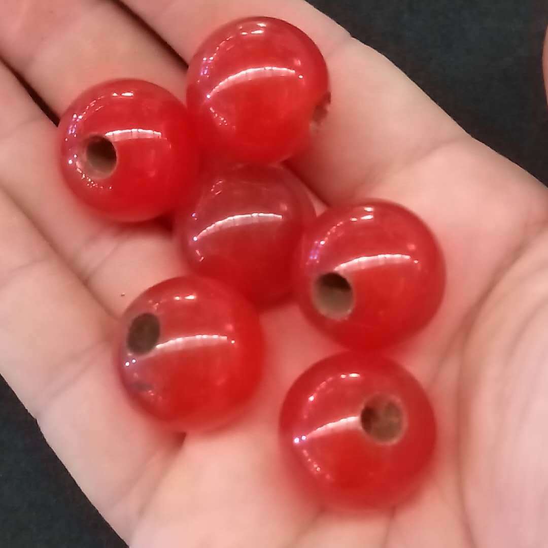 批发古玩杂项仿古老珠子酒红色玛瑙珠柿子红圆珠散珠多宝串配珠