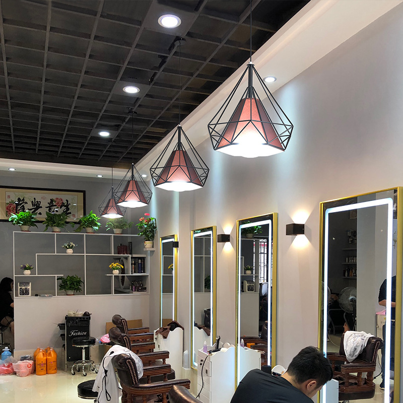 美发灯光理发店专用灯超亮创意发廊灯具店铺商用个性奶茶吧台吊灯