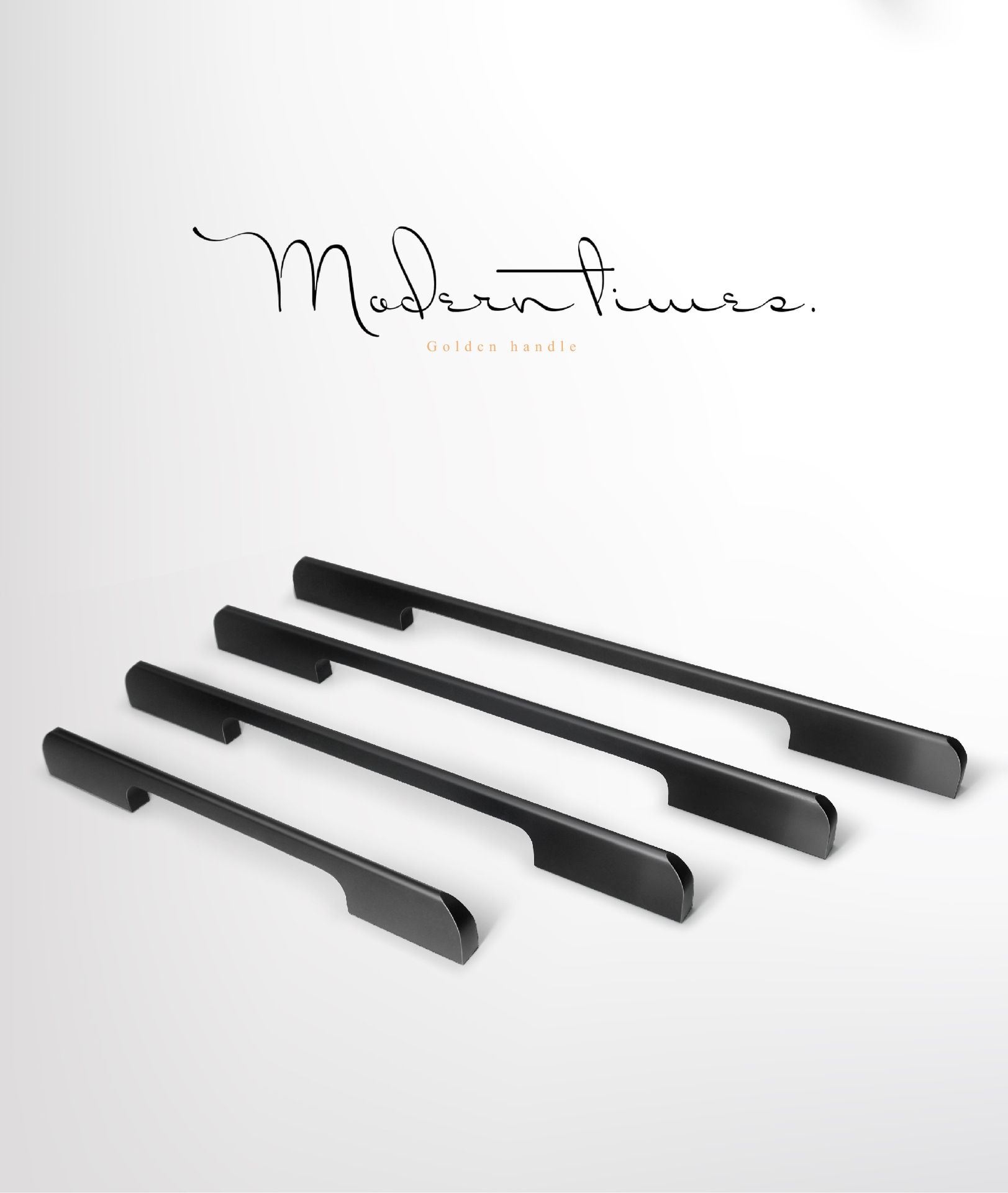 一米超长现代简约铝合金柜门拉手美式黑色鞋柜衣柜橱柜加长门把手