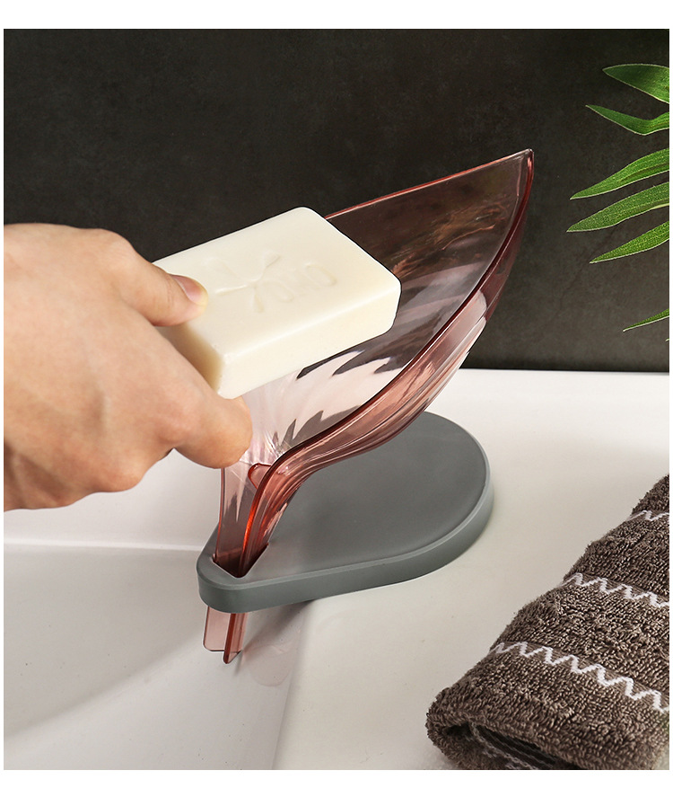 吸盘免打孔树叶肥皂盒叶子沥水置物肥皂盒树叶肥皂架香皂盒